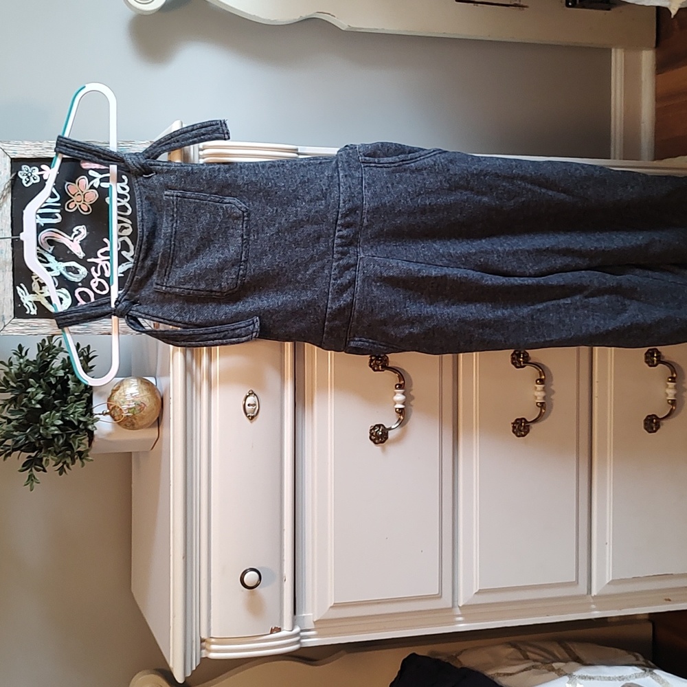 Aerie heathered grey bibbed overall pants
